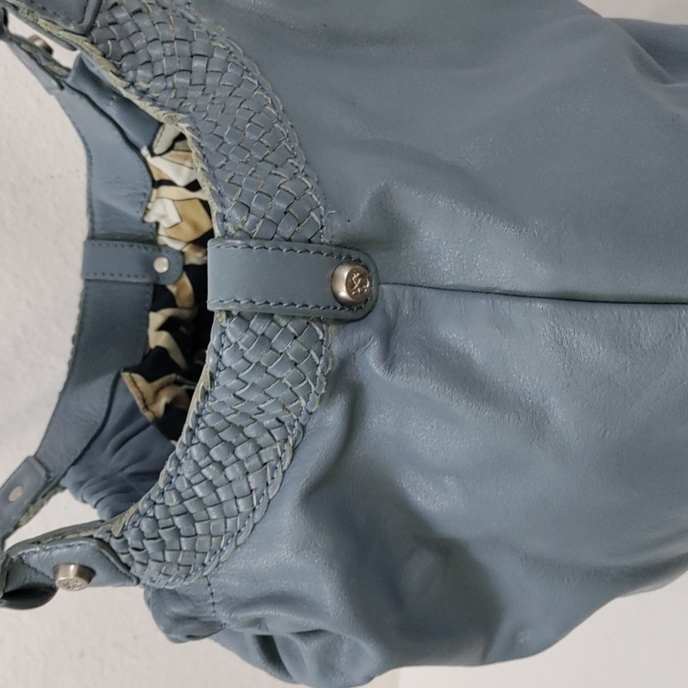 💥FINAL PRICE💥 Allison Scott Blue-Gray Pleated Leather Shoulder Bag - Picture 7 of 16